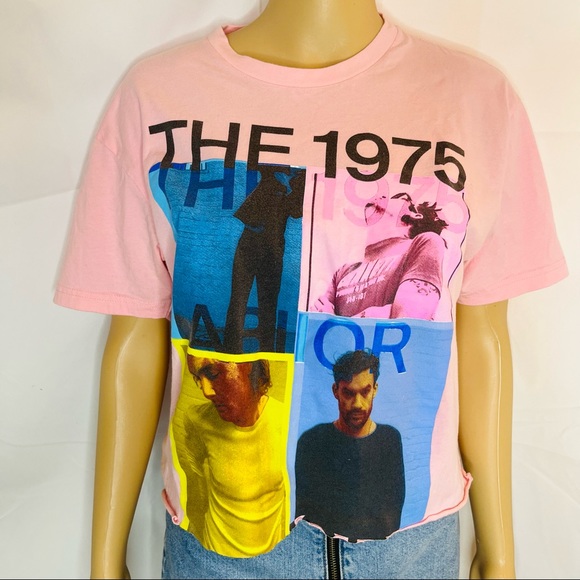 The 1975 Tops - The 1975 Pink Short Sleeve Band Tee